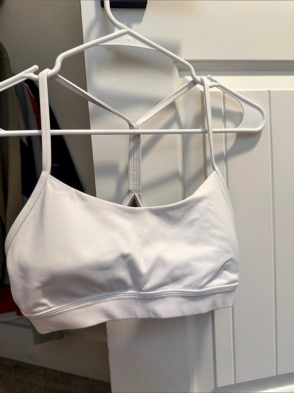 lululemon Flow Y Bra White Sports Bra